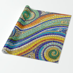 Papel de regalo Remolino de mosaico vibrante