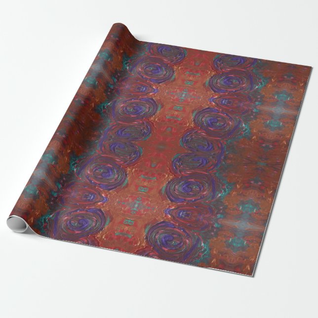 Papel De Regalo remolinos de cobre de la púrpura (Desenrollado)