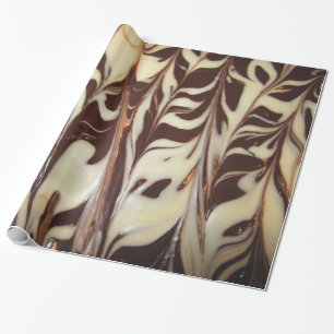 Papel De Regalo Remolinos del blanco y del chocolate con leche