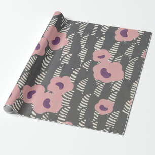 Papel De Regalo René Crevel vintage floral rosa Art Déco francés