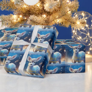 Papel De Regalo Reno con Feliz Navidad
