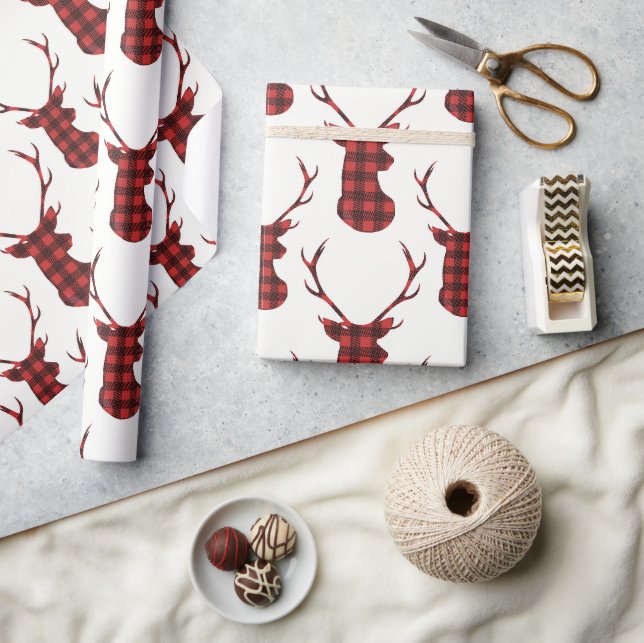 Papel De Regalo Reno de cuadros de Búfalo (Artesanía)
