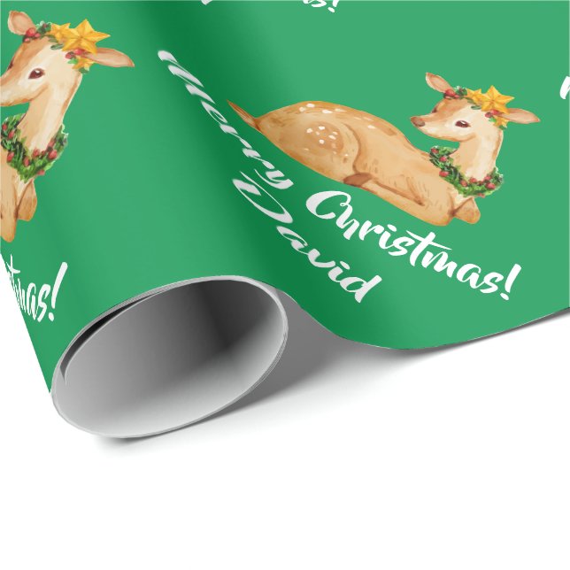 Papel de regalo Reno de Navidad (Esquina del rollo)