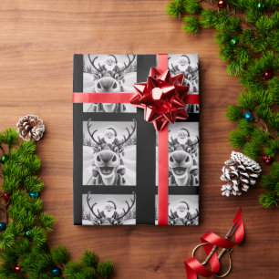 Papel De Regalo Reno divertido selfie Navidad Santa