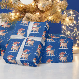Papel De Regalo Reno en copos de nieve