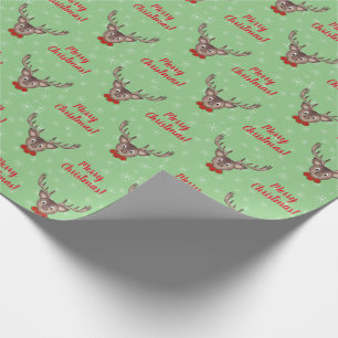 Papel De Regalo Reno lindo con personalizado de flores rojas