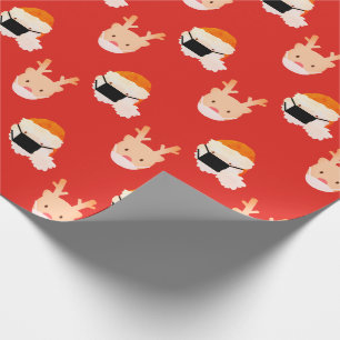 Papel De Regalo Reno Santa con rojo máscara