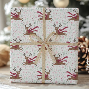 Papel De Regalo Renoes Retro y Copos de Nieve Atómicos MCM
