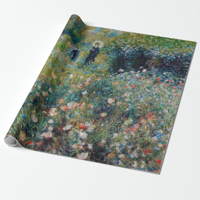 Papel De Regalo Renoir - Mujer con sombrilla en un jardín (Desenrollado)