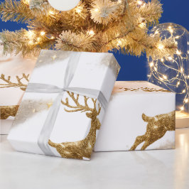 Papel De Regalo Renos brillantes y estrellas