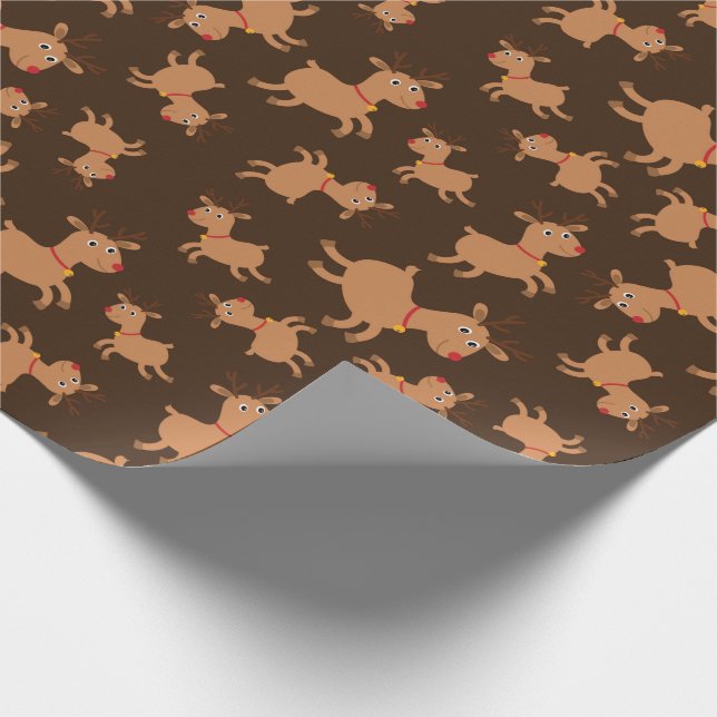 Papel De Regalo Renos festivos regalo de Navidades sin mar (Esquina)