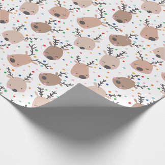 Papel De Regalo Renos Navidades con puntos y estrellas