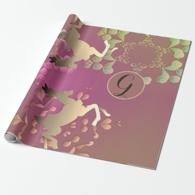 Papel De Regalo Renos y copos de nieve (Desenrollado)