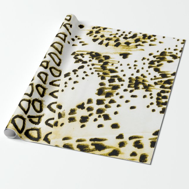 Papel De Regalo Repeatable Snake Skin. Yellow Fashion Style. White (Desenrollado)