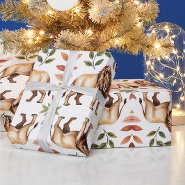 Papel De Regalo Repeating pattern of lions, giraffes, and elephant