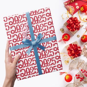 Papel De Regalo Repitiendo la serpiente roja 2025 Año nuevo chino