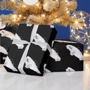 Papel De Regalo Representación Austin-Healey de 1960 en blanco y n