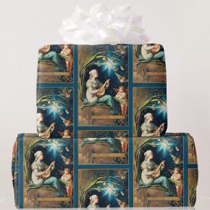 Papel De Regalo Reproducción de tarjetas de cosecha de ángeles de 