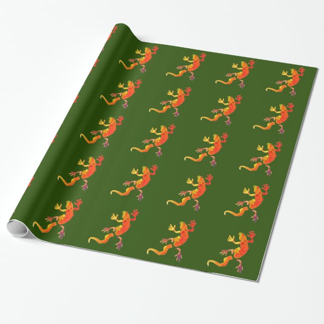 Papel De Regalo Reptil de lagarto de gecko salvaje (Desenrollado)