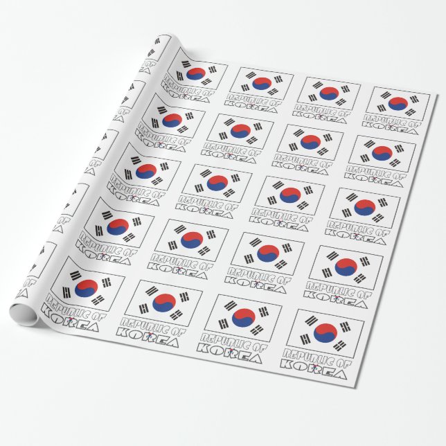 Papel De Regalo República de Corea Bandera surcoreana cubierta (Desenrollado)