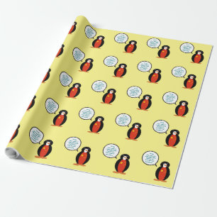 Papel De Regalo República Popular China Sra. Pingüino Personalizad