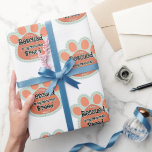Papel De Regalo Rescatado Es La Raza Favorita Huella De Perro