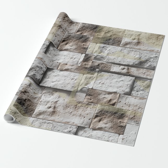 Papel De Regalo Respaldo de piedra travertina rústica  (Desenrollado)