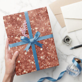 Papel De Regalo Resplandor cálido terracota beige con brillo
