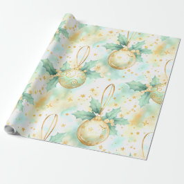 Papel De Regalo Resplandor Dorado Noel – Patrón de Adorno de Navid