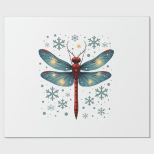 Papel De Regalo Resplandor festivo de libélula