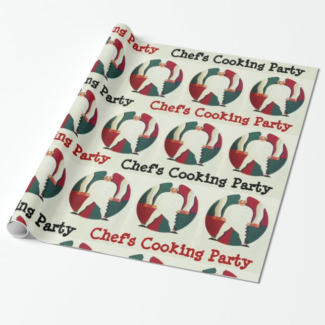 PAPEL DE REGALO RESTAURANTE FIESTA DE COCINA CHEF (Desenrollado)