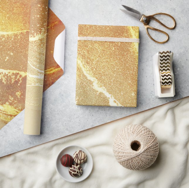 Papel De Regalo Resumen amarillo dorado beige (Artesanía)