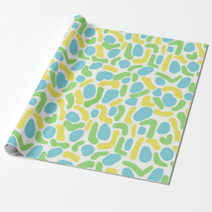 Papel De Regalo Resumen amarillo moderno, verde anime y azul bebé