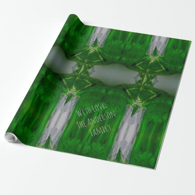 Papel De Regalo Resumen Art Emerald Green Grey Elegante (Desenrollado)
