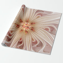 Papel De Regalo Resumen Arte Fractal Peach Pastel Moderno