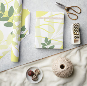 Papel De Regalo Resumen botánico verde de verano