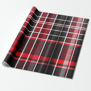 Papel De Regalo Resumen Colección popular Red Black Plaid