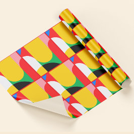 Papel De Regalo Resumen Color rojo amarillo negrita negrita patrón
