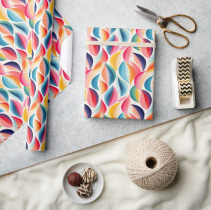Papel De Regalo Resumen Colorido Swirls Vibrante Patrón Arcoiris