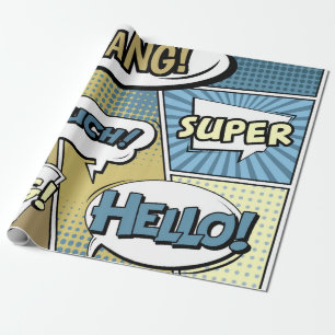 Papel De Regalo Resumen concepto creativo comic pop art style blan