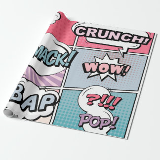Papel De Regalo Resumen concepto creativo comic pop art style blan