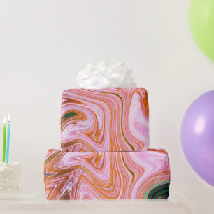 Papel De Regalo Resumen contemporáneo de mármol rosa