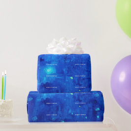Papel De Regalo Resumen Cumpleaños de Neon - Espacio Ultraterrestr