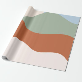 Papel De Regalo Resumen de arte paisajístico - Terracota, Sage & S