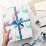 Papel De Regalo Resumen de Bonitos de flores rosas<br><div class="desc">Flores rosas Bonito Resumen de hojas verdes</div>