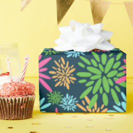 Papel De Regalo Resumen de colores de las flores de fuegos artific