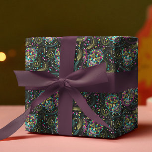Papel De Regalo Resumen de coloridos y espeluznantes cráneos de Ha