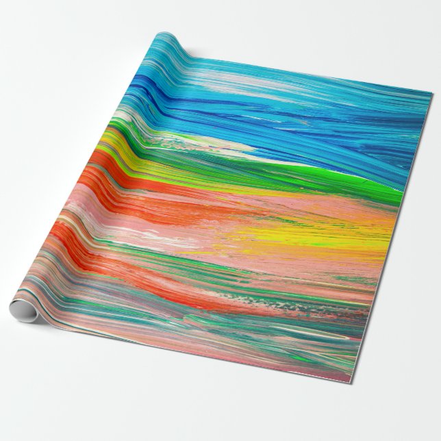 Papel De Regalo Resumen de cuadros de acuarela coloridos (Desenrollado)