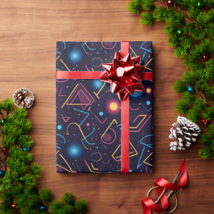 Papel De Regalo Resumen de diseño de formas geométricas de neón