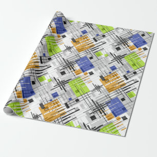 Papel De Regalo Resumen de formas geométricas modernas rayadas de